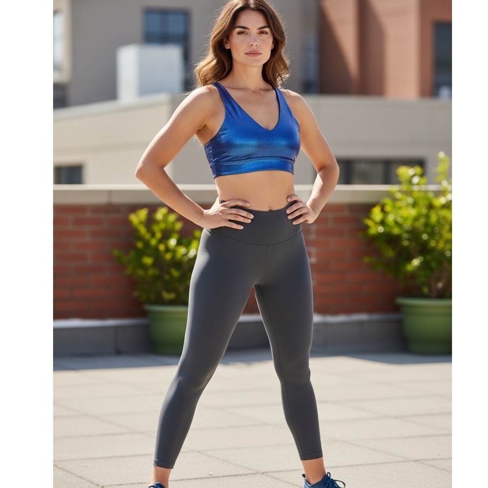 Spiritual Gangster Harlow High Gloss Tank Sports Bra Midnight Blue Activewear S - Picture 12 of 12